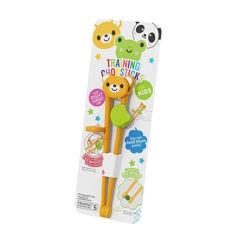 Afralia™ Kids' Multicolor Bear Panda Cat Chopstick Set: Fun Training Chopsticks for Children
