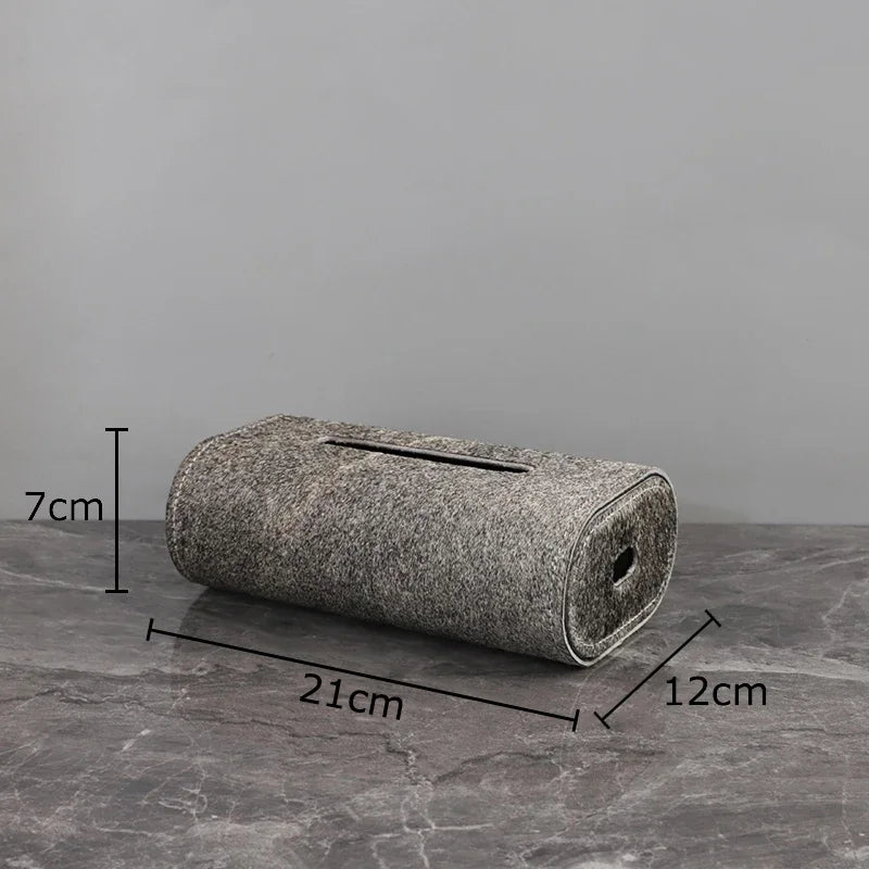 Afralia™ Stylish Dot Texture Tissue Box Holder for Coffee Table, Desk, Bedside, Metal/Leather