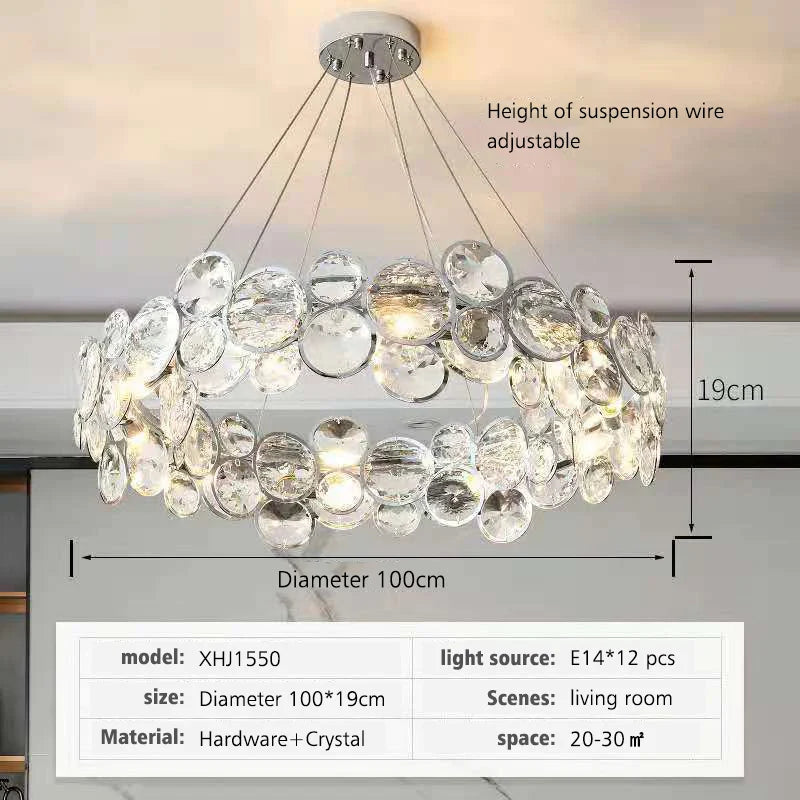 Afralia™ Nordic Crystal Chandelier: Modern Luxury Ceiling Light for Living Room & Kitchen