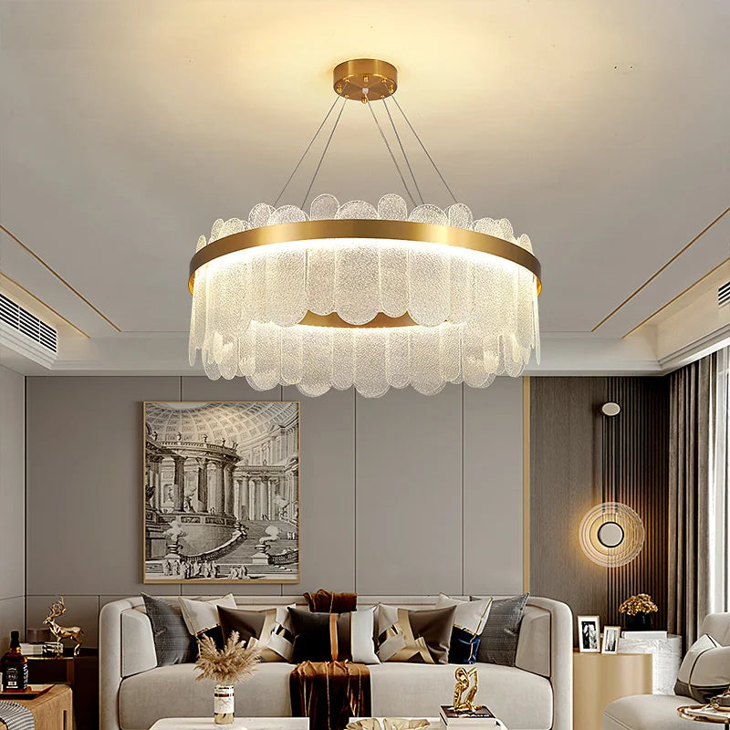 Afralia™ Modern Crystal Glass Chandelier Light for Living Room Dining Bedroom Kitchen Décor