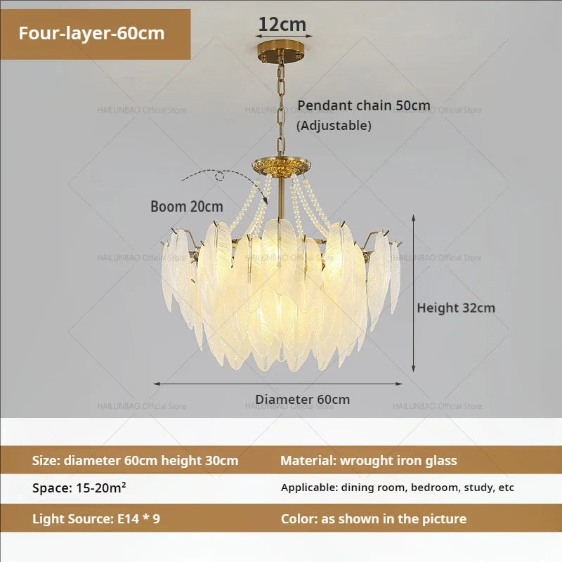 Afralia™ Cream Wind Feather Pearl Crystal Chandelier for Luxury Living Room and Bedroom
