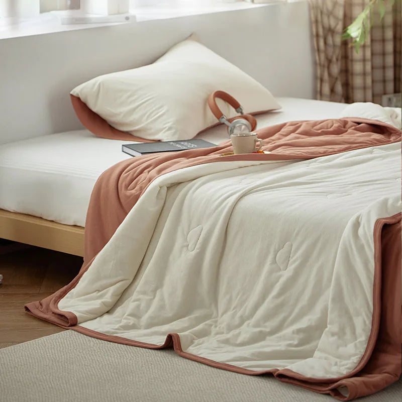 Afralia™ Cotton Summer Comforter: Cooling, Breathable Thin Blanket for Hot Sleepers