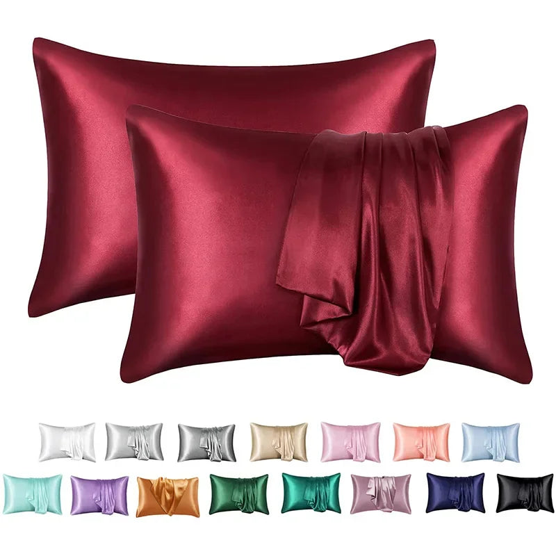 Afralia™ Silky Smooth King Size Satin Pillowcases Luxury Soft Skin-friendly Solid Color