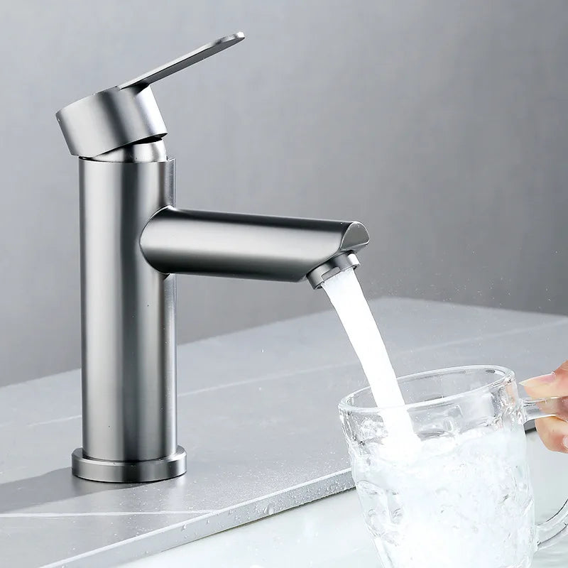 Afralia™ Stainless Steel Faucet Set for Bathroom Washbasin and Bathtub Hot Cold Water Tap