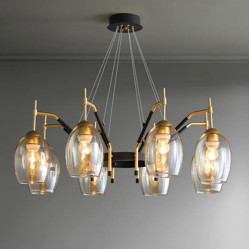 Afralia™ Vintage LED Farmhouse Chandelier Nordic Pendant Lamp for Living Room Hall Bedroom