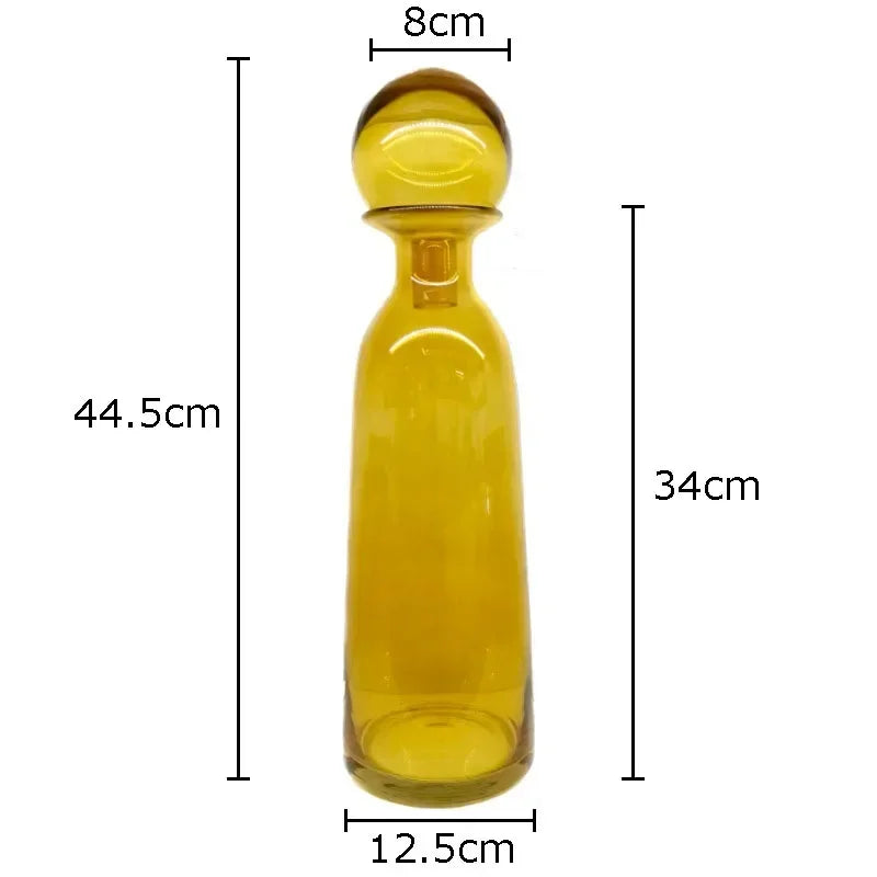 Afralia™ Amber Glass Vase Hydroponics Desk Decoration Modern Home Decor