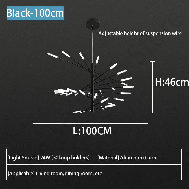 Afralia™ LED Fireworks Ceiling Pendant Light - Modern Luxury Dimmable Room Decoration