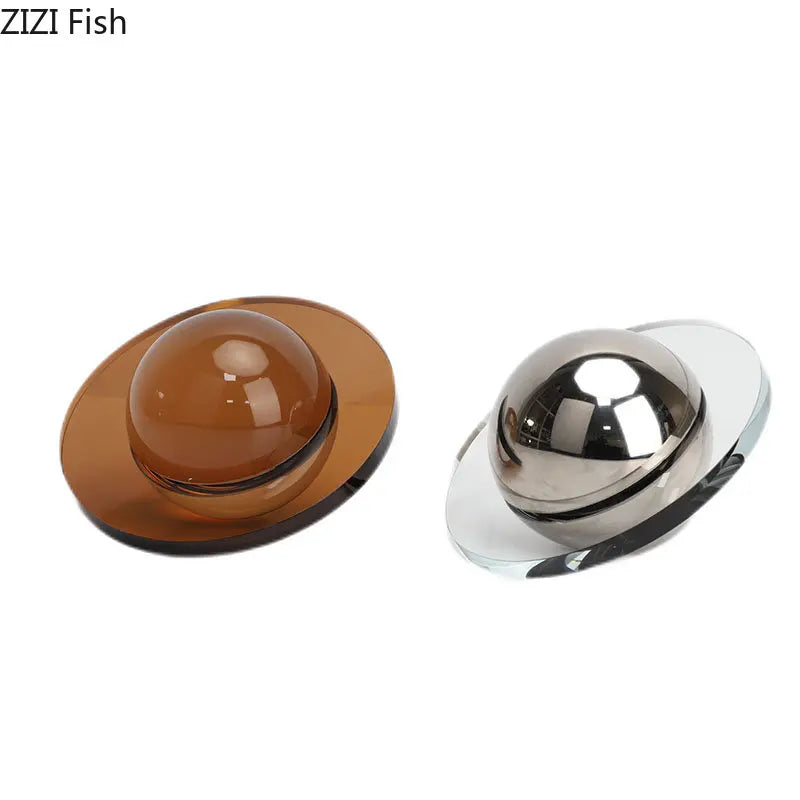 Afralia™ Crystal Planet Sculpture Ornaments: Modern Geometric Desk Decor & Crafts