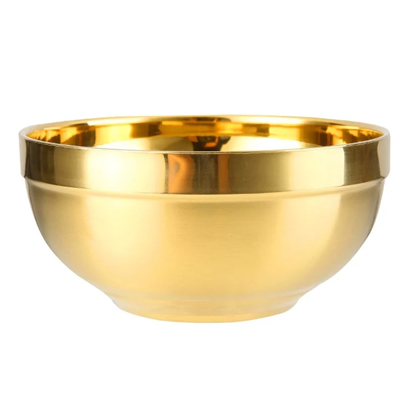 Afralia™ Stainless Steel Golden Bowl Dishes - Set of 2 Individual Saucers for Seasoning and Appetizers