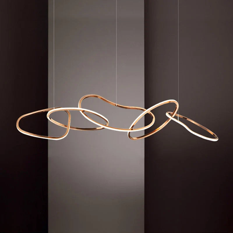Afralia™ Oval LED Ceiling Chandelier for Bedroom Living Room Dining, Nordic Minimalist Design