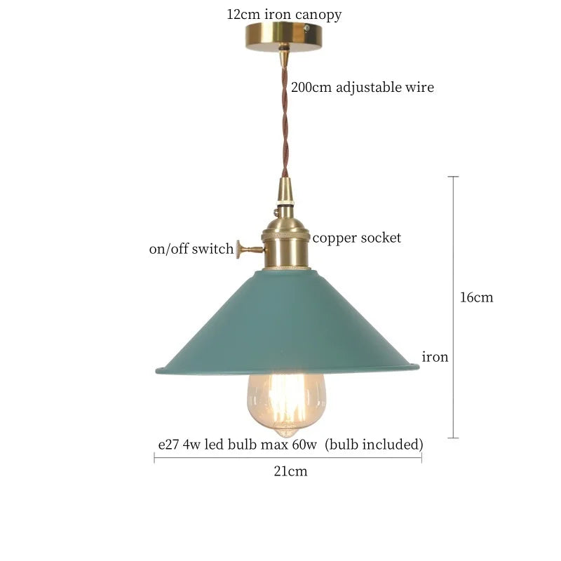 Afralia™ Yellow Iron Art LED Pendant Lights - Modern Nordic Style for Home Decor