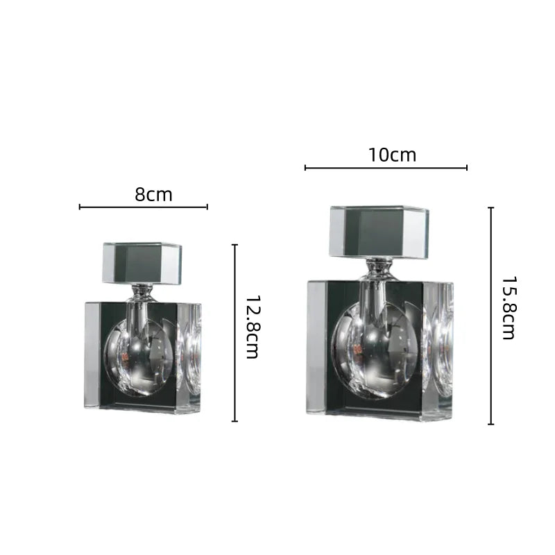 Afralia™ Crystal Perfume Bottles: Elegant Transparent Square Storage Tank for Home Decor