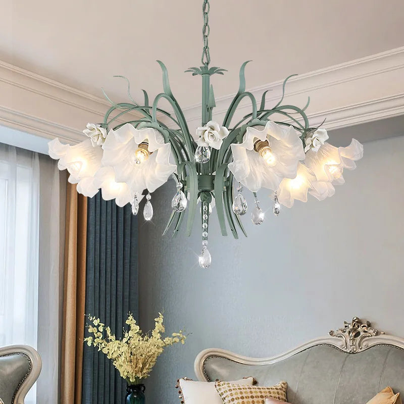 Afralia™ Modern LED Crystal Flower Chandelier for Living Room, Dining Room, Bedroom, Hotel, Shop