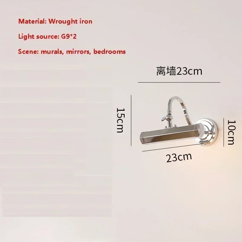 Afralia™ Modern Gold Mirror Headlight Wall Light for Bedroom and Picture Art Deco