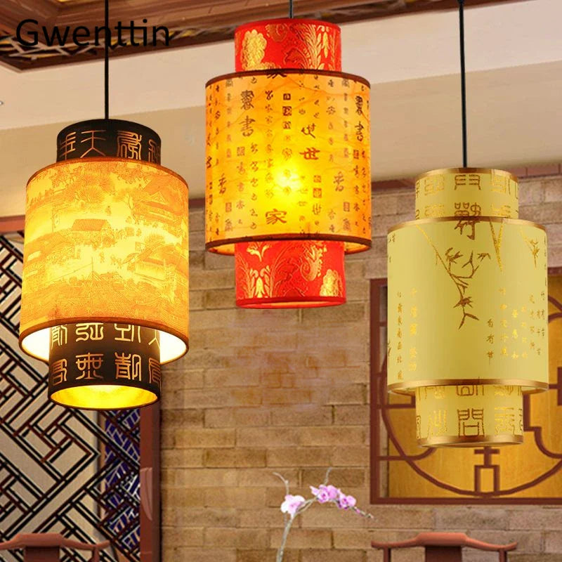 Afralia™ Sheepskin Pendant Lights: Retro Chinese Style Luminarias for Home Decor