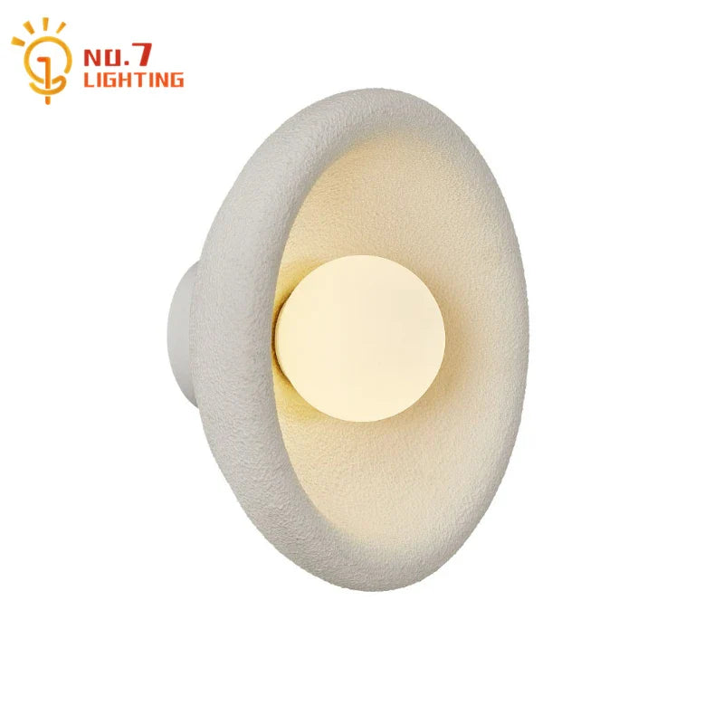 Afralia™ Wabi-Sabi Designer Wall Light LED Warm Atmosphere Resin Living Room Bedroom
