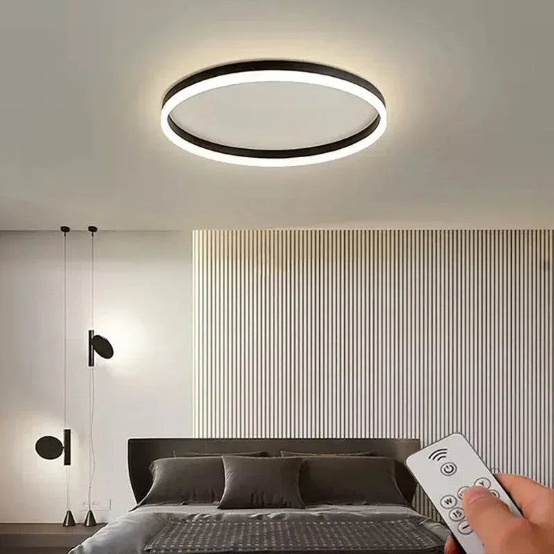 Afralia™ Modern LED Round Ceiling Lights - Simple Chandelier for Living Dining Room