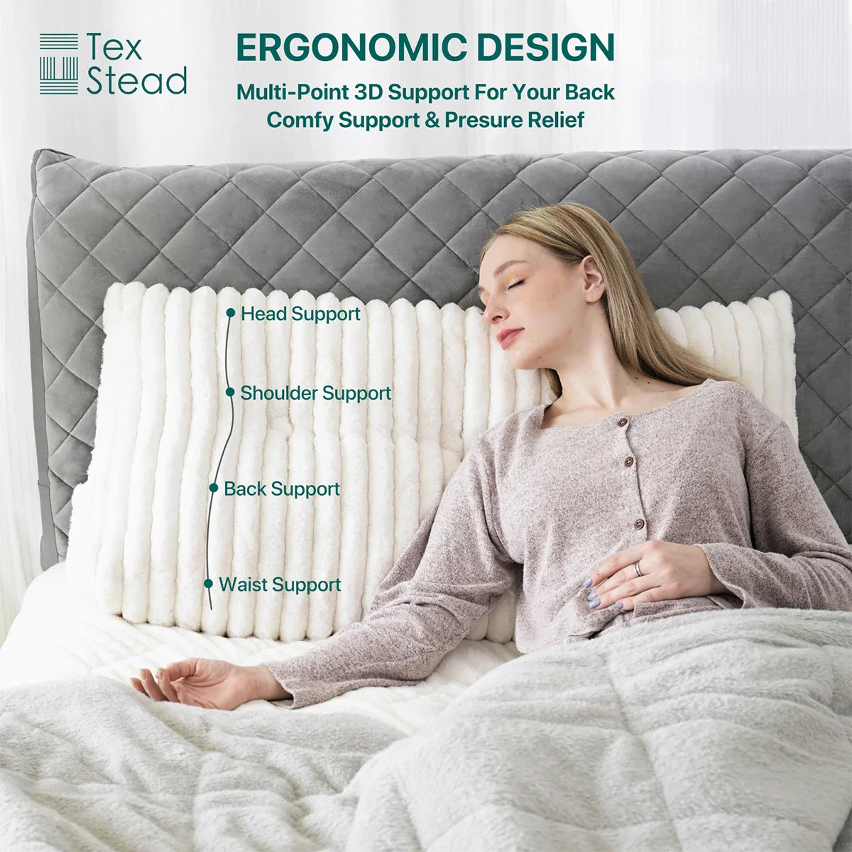 Afralia™ Headboard Wedge Pillow - Triangular Bed Rest Support & Reading Bolster