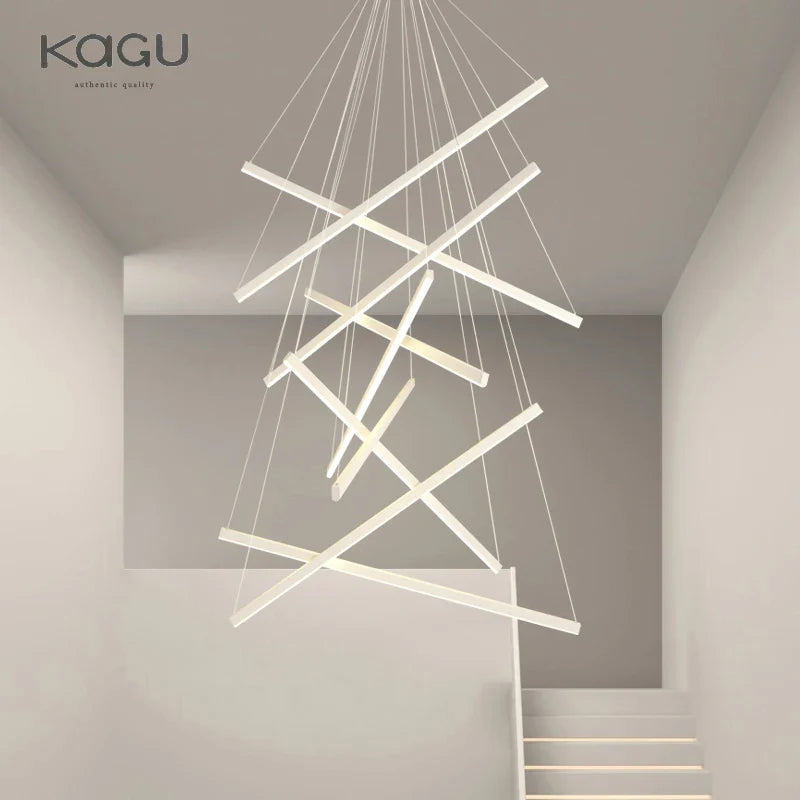 Afralia™ LED Chandelier: Modern Luster Lighting for Stair Hall Bedroom Room Duplex Building
