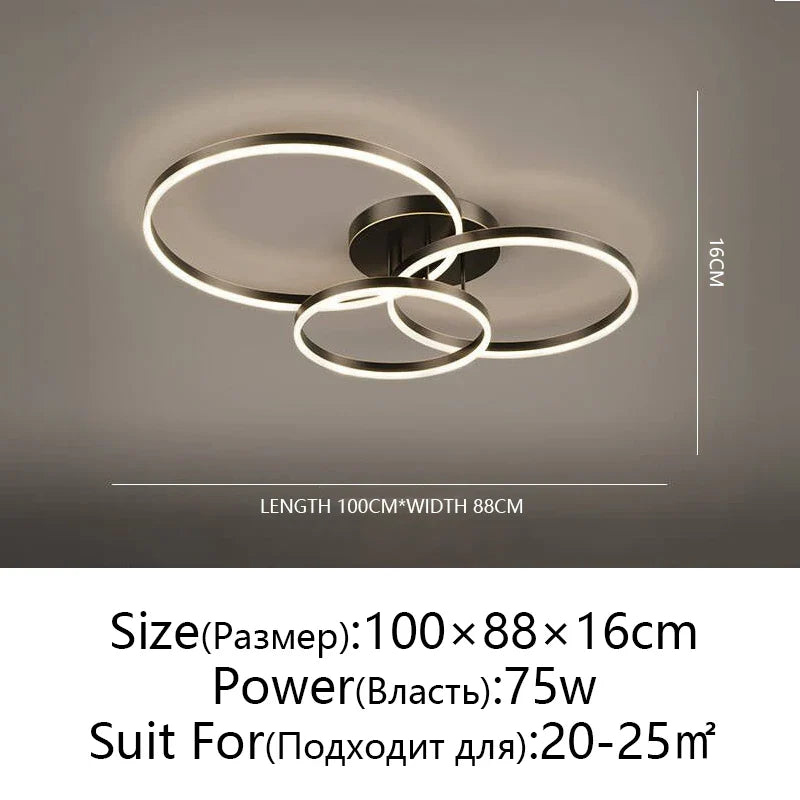 Afralia™ Modern LED Ceiling Chandelier for Living Room Bedroom Kitchen Lighting