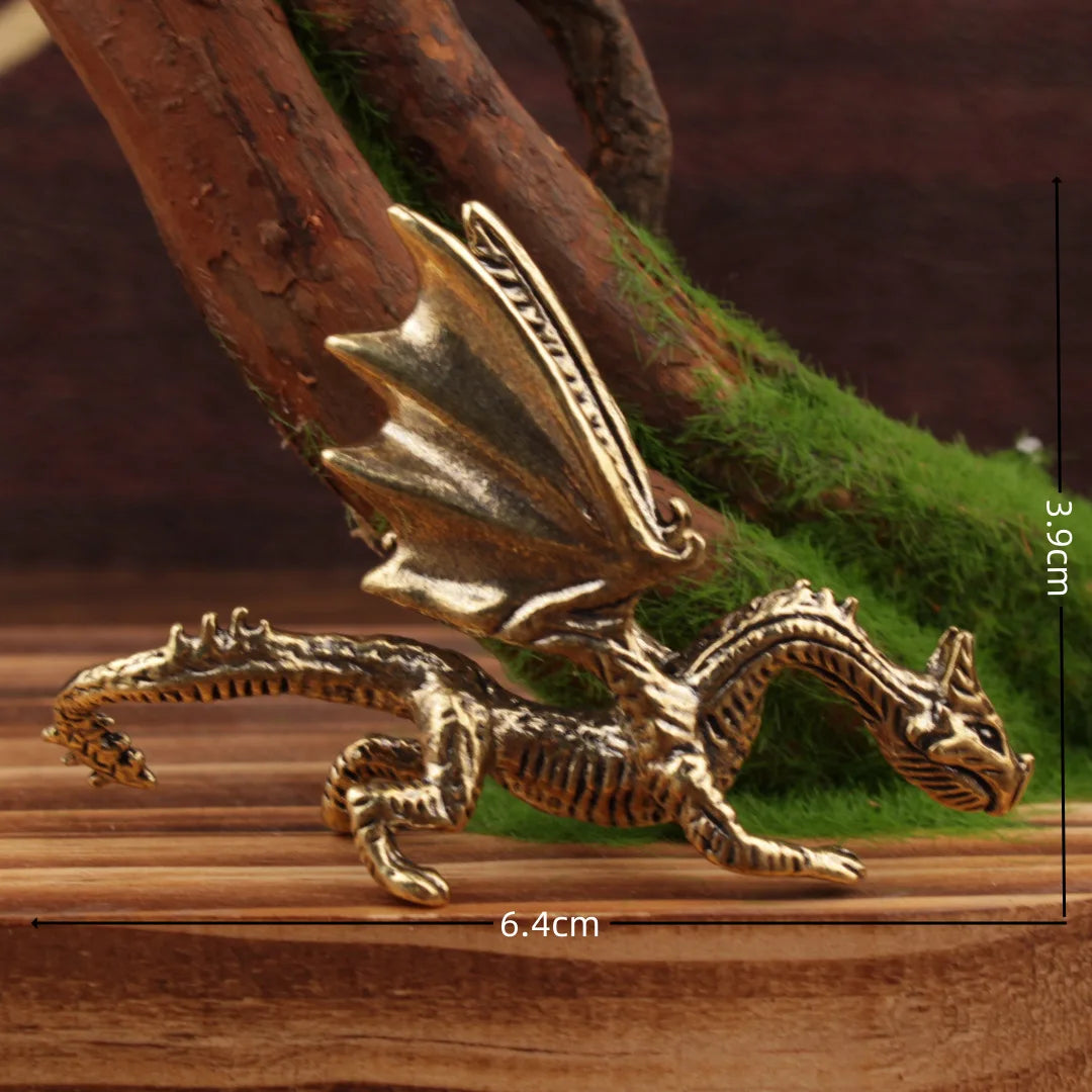 Afralia™ Brass Flying Dragon Sculpture Home Decor Ornament