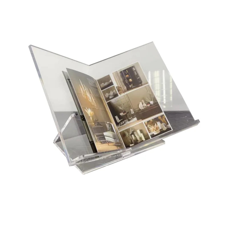 Afralia™ Acrylic Geometric Bookshelf Magazine Rack Desktop Organizer Home Decor Storage