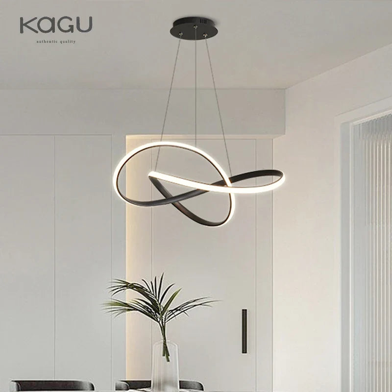 Afralia™ LED Chandelier Light: Modern Aluminum Acrylic Pendant for Dining Room & Restaurant