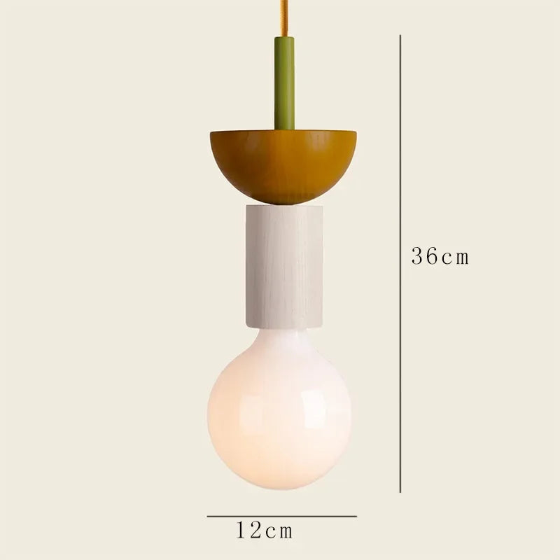 Afralia™ Nordic Wood LED Pendant Chandelier for Kitchen - Scandinavian Style Ceiling Lamp