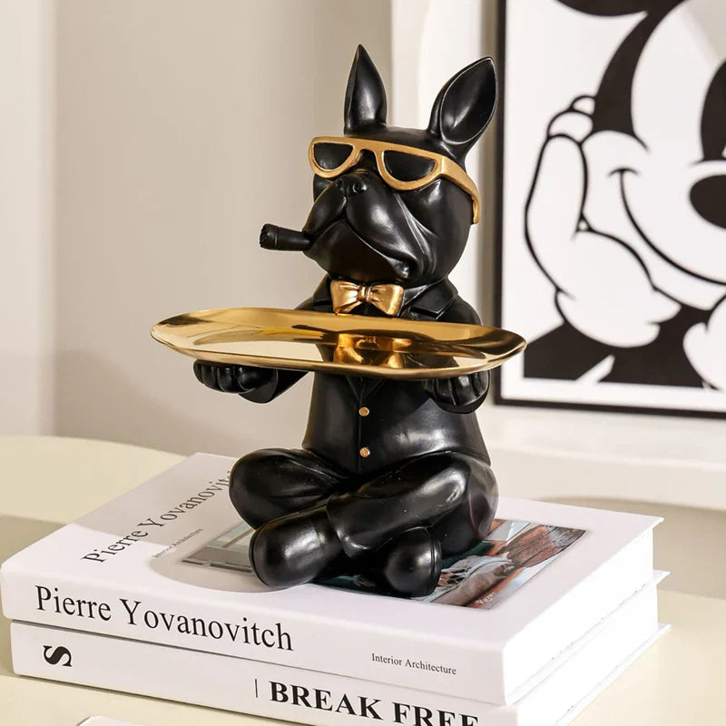 French Bulldog Afralia™ Statue | Resin Remote Control Storage Tray | Home Decor Sculpture