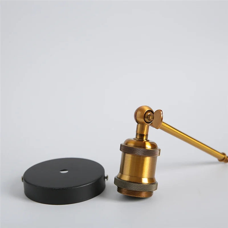 Afralia™ Nordic Industrial Retro Iron Wall Lamp E27 Vintage Wall Sconce for Living Room