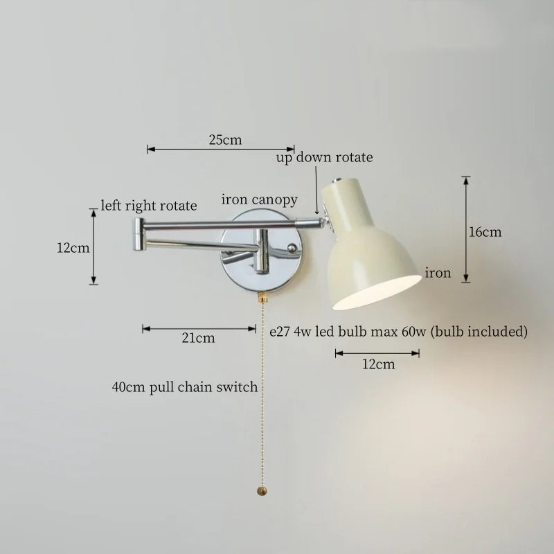 Afralia™ Black Iron LED Wall Sconce for Home Decor - Modern Nordic Style