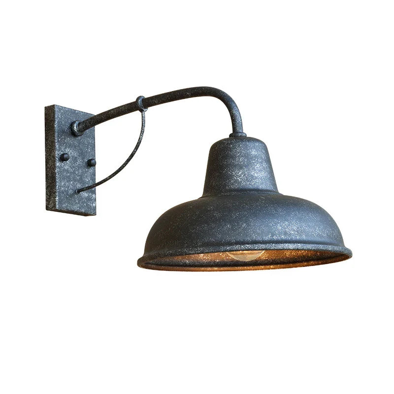 Afralia™ Vintage Iron Outdoor Wall Lamp for Garden Porch, Balcony, and Restaurant