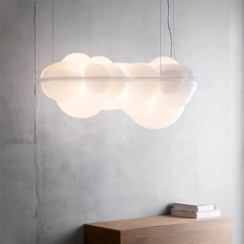 Afralia™ LED Cloud Pendant Lamp for Living Room Bedroom Restaurant Shop Indoor – Milky Cloud Lamp