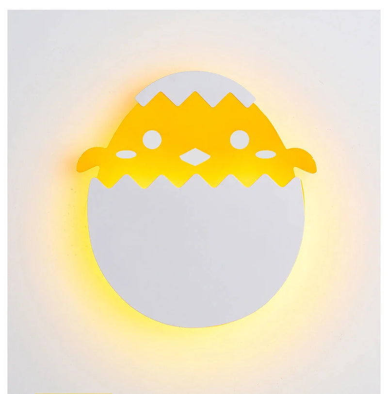 Afralia™ Dino Egg LED Kids Wall Lamp: Cute Cartoon Bedside Light for Nursery Bedroom