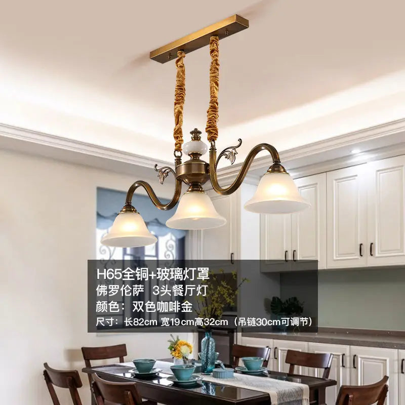 Afralia™ Coffee Colored Three Headed Pendant Light - Simple & Atmospheric for American Style Restaurant