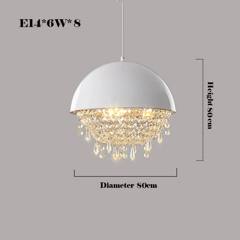 Afralia™ Modern Black White Hemisphere Hanging Chandelier Pendant Light for Living Dining Room