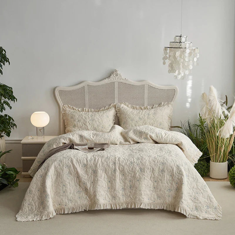 Afralia™ Cotton Quilted Bedspread Set with Pillowcase - Versatile & Summer-Ready