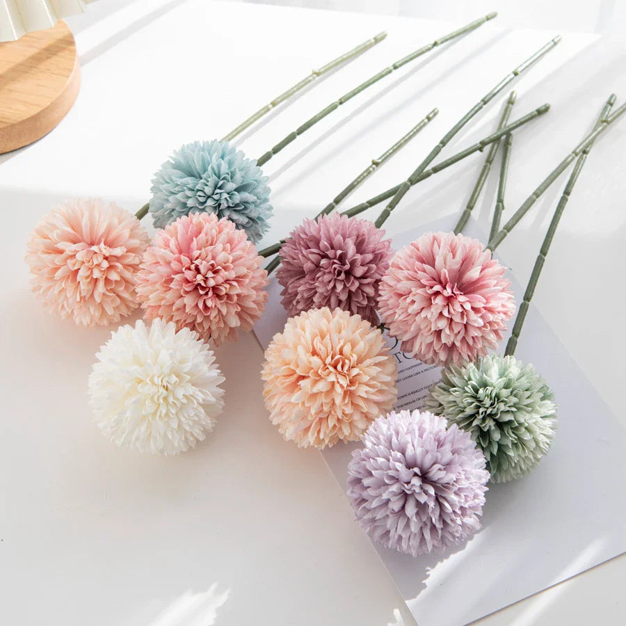 Afralia™ Silk Hydrangea Pompon Bouquet for Home Decor and Weddings