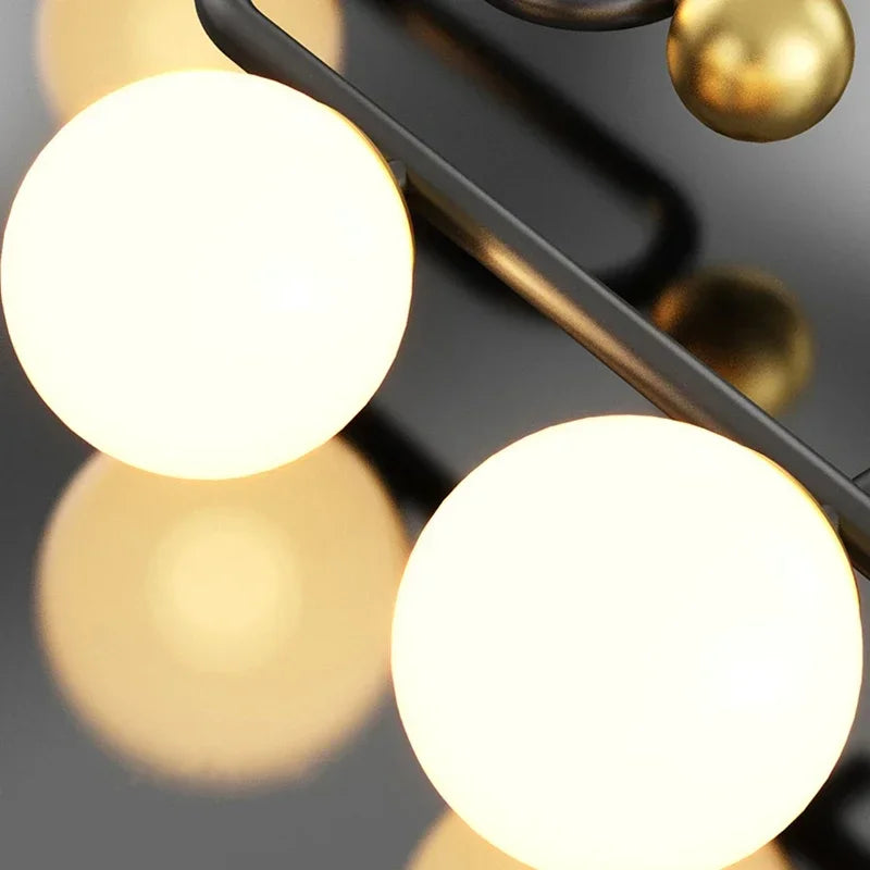 Afralia™ Glass Ball LED Chandelier Pendant for Dining Living Bedroom Kitchen