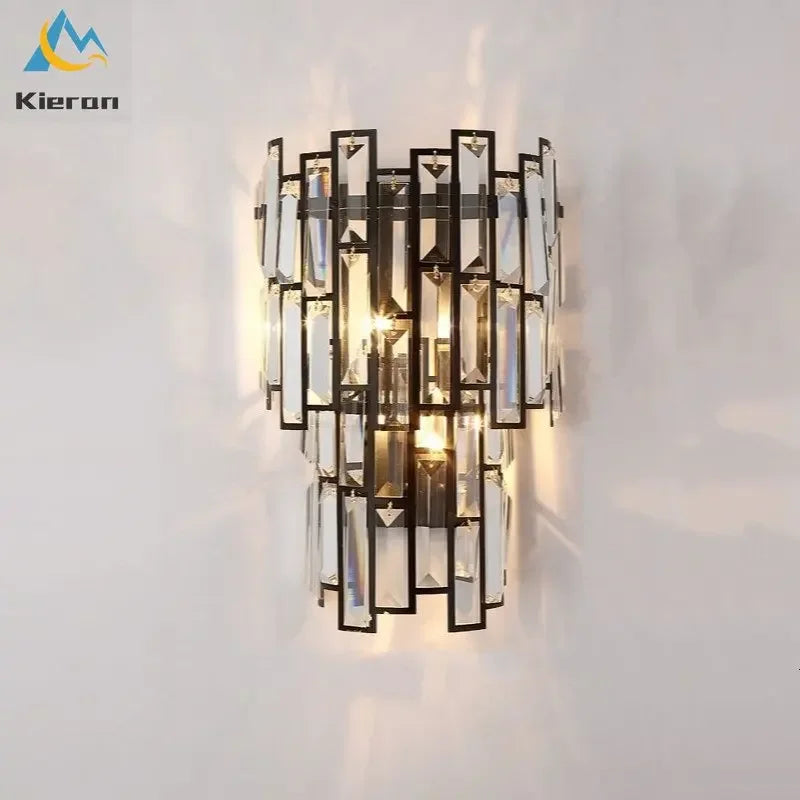 Afralia™ Crystal LED Wall Lamp for Bedroom Living Room Study Minimalist Design