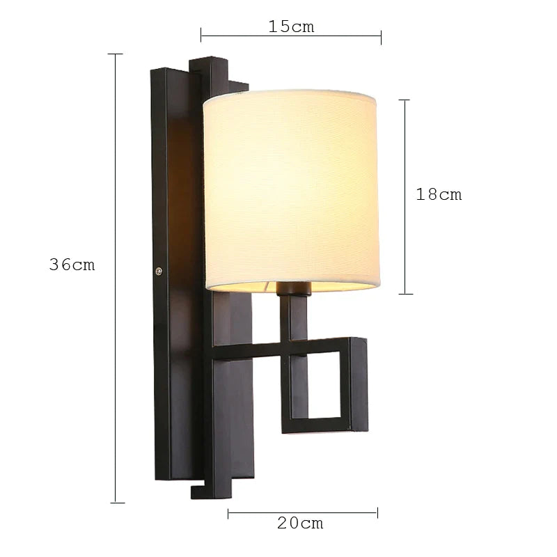 Afralia™ Chinese Style Cloth Wall Lamp for Bedroom, Corridor, Stair, Aisle, Porch, Restaurant