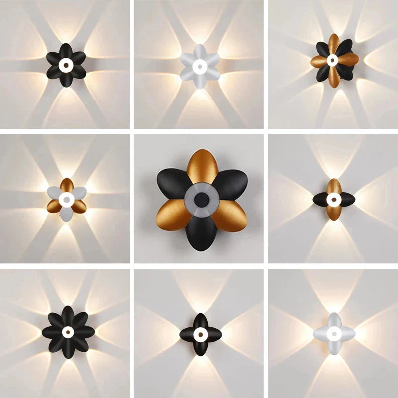 Lotus Shape LED Wall Lights by Afralia™ for Indoor Décor & Bedside Lighting