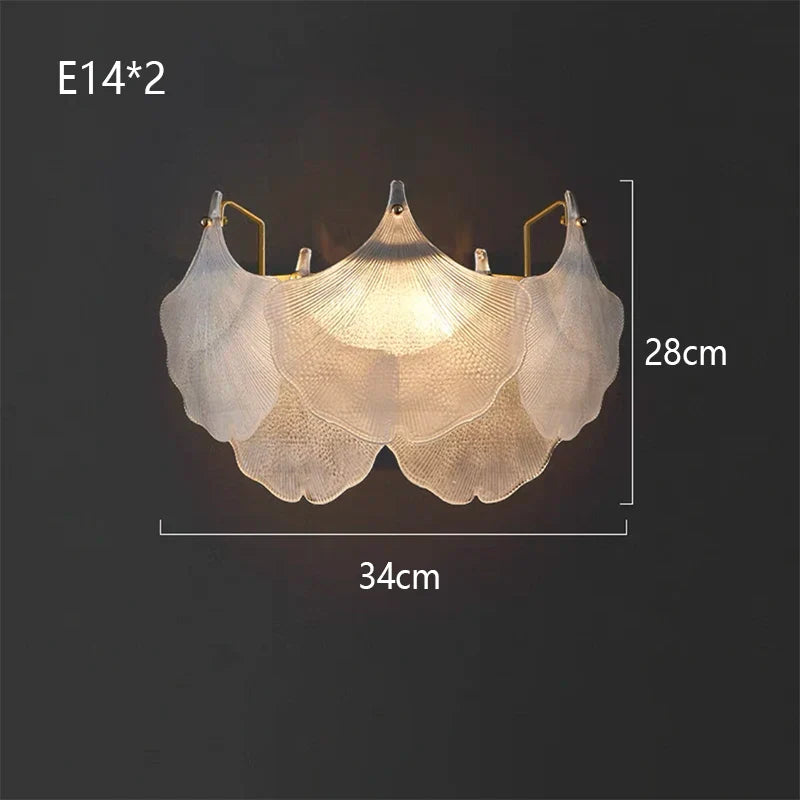 Afralia™ Glass Shell Ceiling Pendant Light Luxury Bedroom Decor Hanglamp