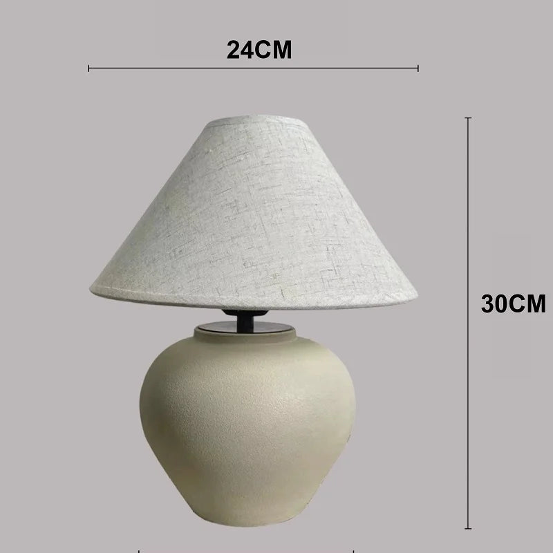 Afralia™ Terracotta Ceramic Table Lamp: Japanese Inspired Decor for Living Room & Bedroom