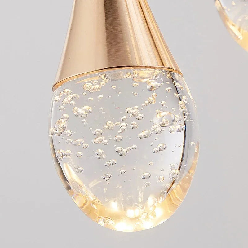 Afralia™ Crystal Bubble Ball Pendant Lights for Stairs, Dining, Living Room Decor