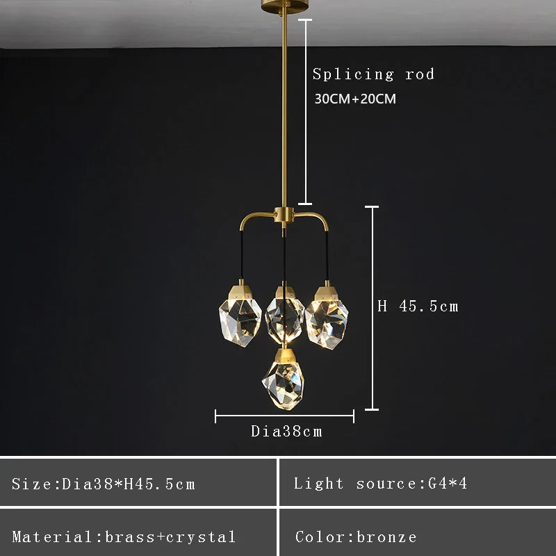 Afralia™ Crystal Chandelier Ceiling Light Modern Design for Living Room Dining Area