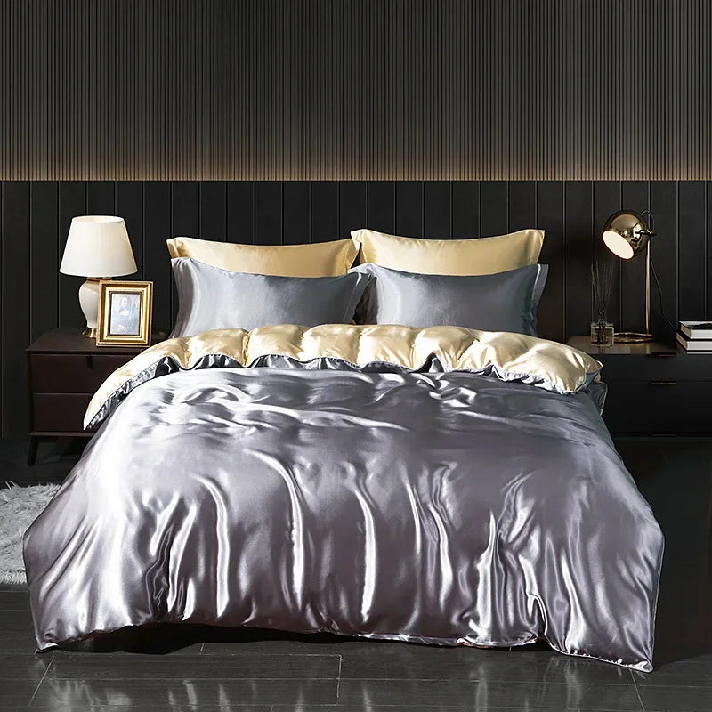 Afralia™ Silk Bedding Sets: Smooth Comforter Covers for Cool Summer Sleep