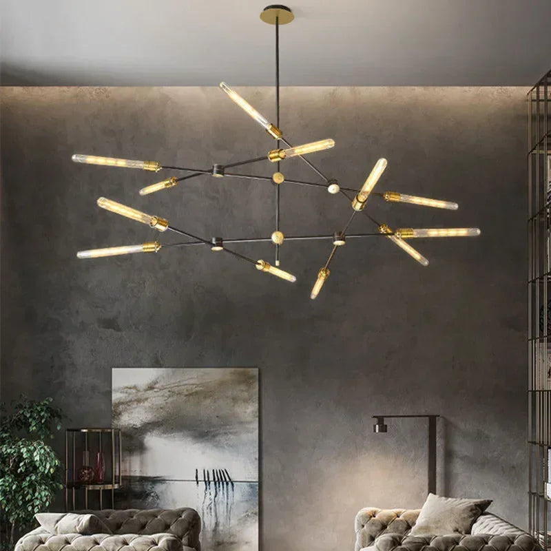 Afralia™ Retro Industrial Chandelier for Restaurant Living Room Bar Cafe Clothing Store