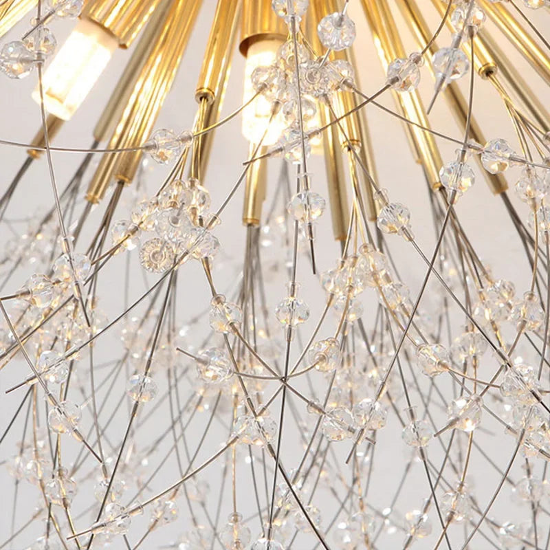 Afralia™ Dandelion Crystal LED Ceiling Light for Home Indoor Living Dining Room