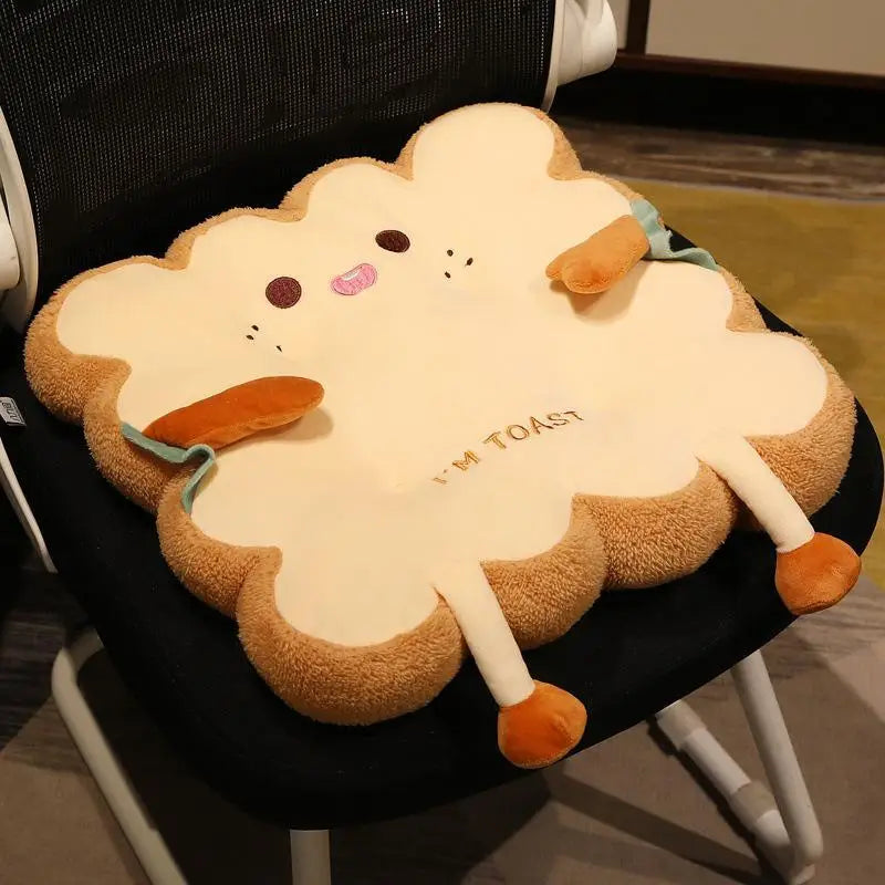 Afralia™ Memory Foam Bread Toast Cushion: Cute Student Chair Pad & Sofa Decor